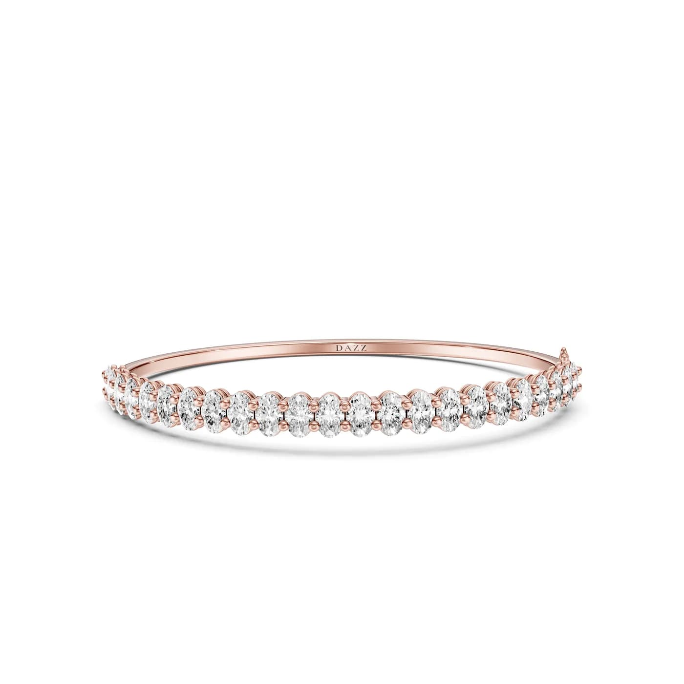 Oval Diamond Bangle Bracelet, Oval cut, Rose gold — DAZZ diamonds