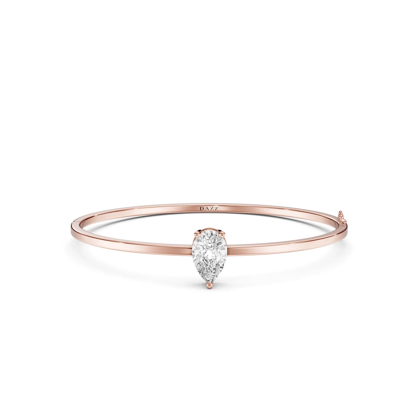 Pear Solitaire Bangle Bracelet, Pear cut, Rose gold — DAZZ diamonds