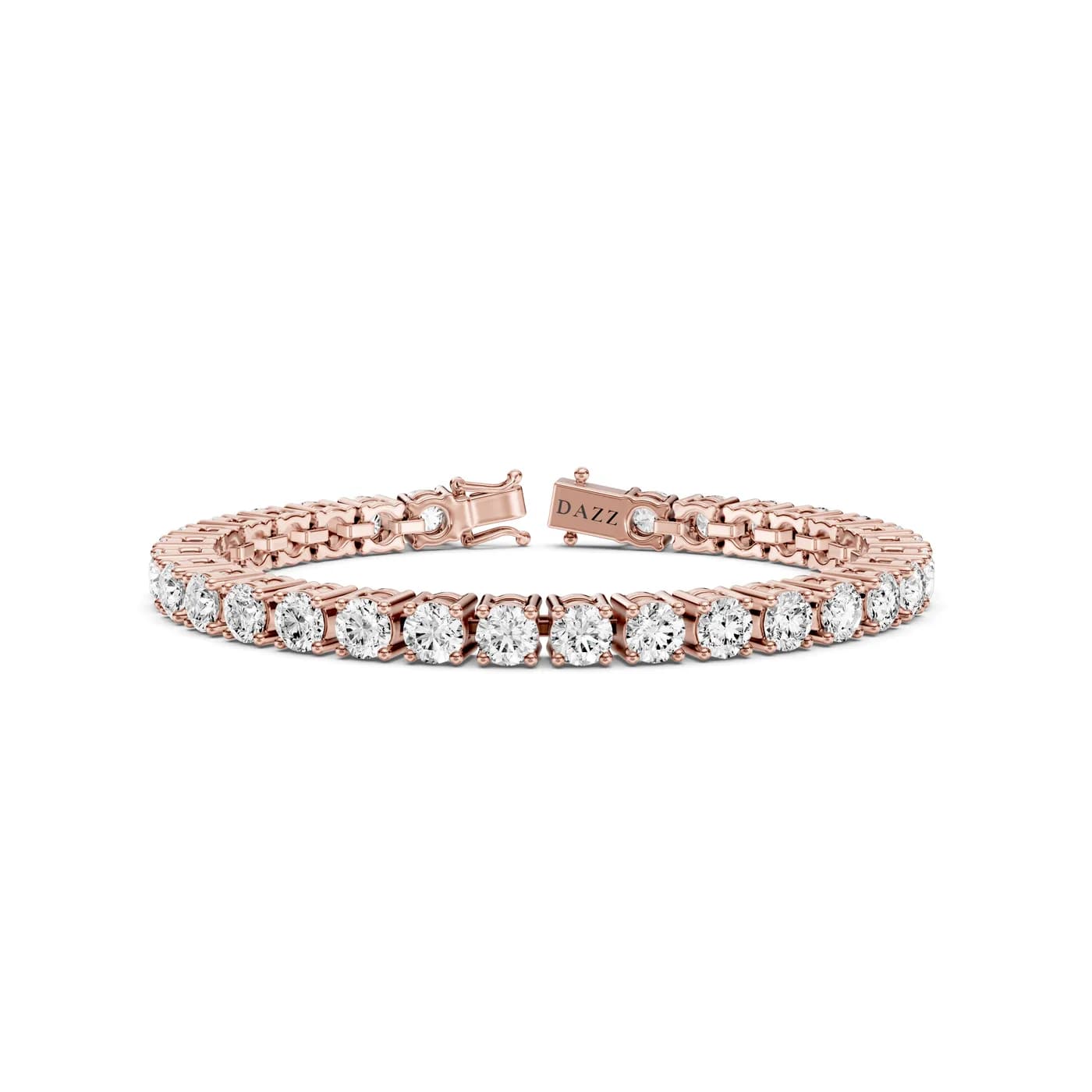 Round Diamond Tennis Bracelet, Round cut, Rose gold — DAZZ diamonds
