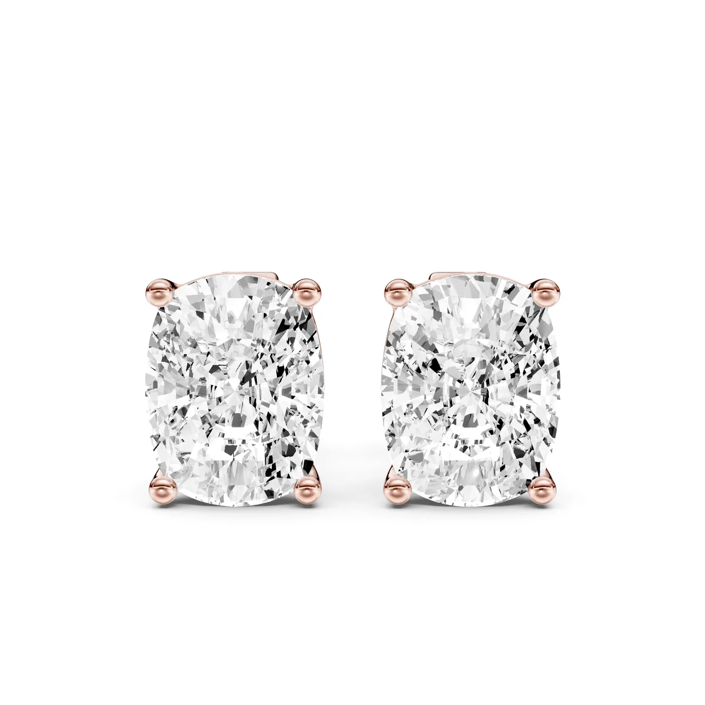 Cushion Martini Stud Earrings, Rose gold — DAZZ diamonds