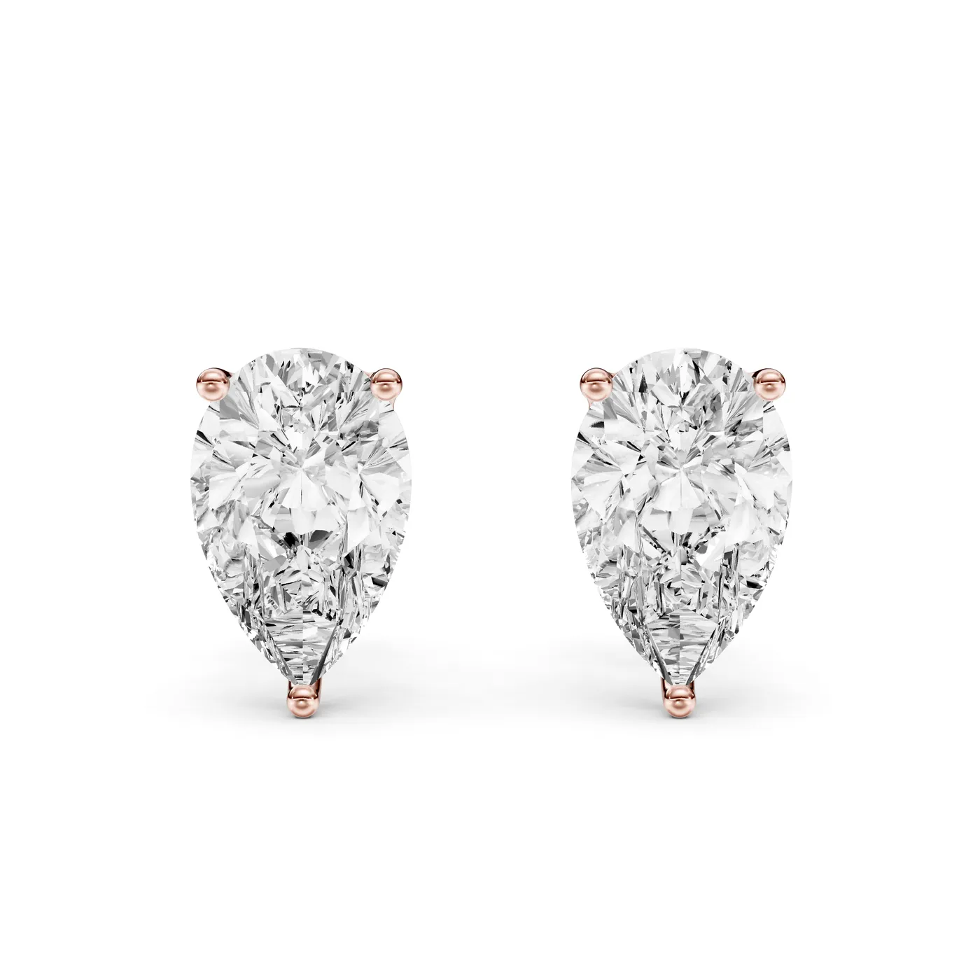 Pear Martini Stud Earrings, Pear cut, Rose gold — DAZZ diamonds