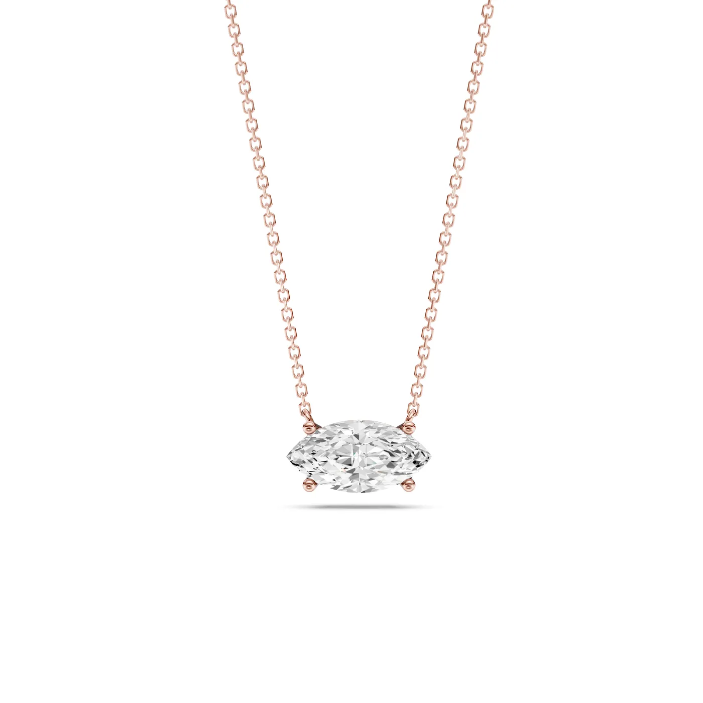 Marquise Solitaire Pendant Necklace, Rose gold — DAZZ diamonds