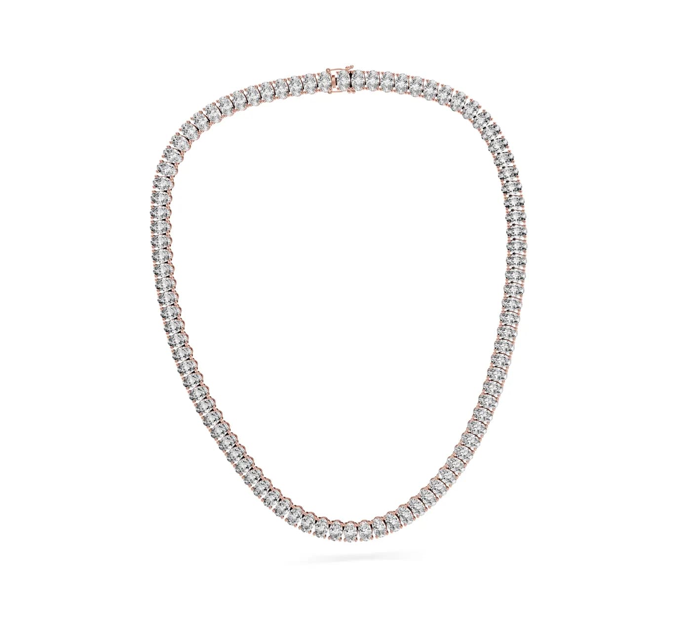 Diamond Tennis Necklace — Oval, Oval cut, Rose gold — DAZZ diamonds