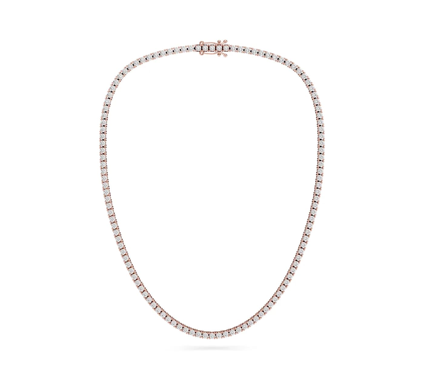 Round Diamond Tennis Necklace, Rose gold — DAZZ diamonds