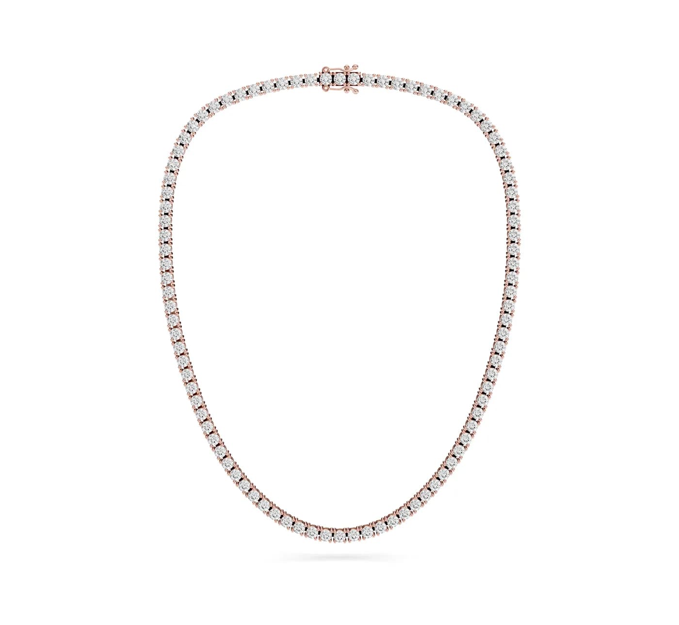 Diamond Tennis Necklace — Round, 22 ct, Round cut, Rose gold — DAZZ diamonds