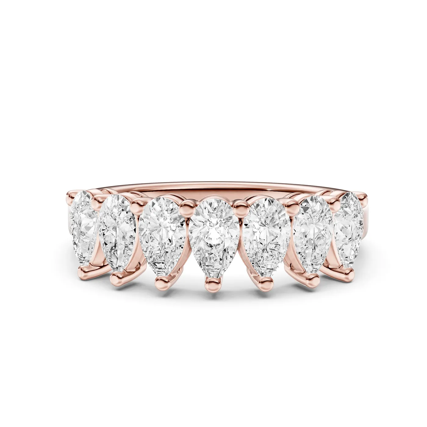 Pear Half Eternity Ring, Rose gold — DAZZ diamonds
