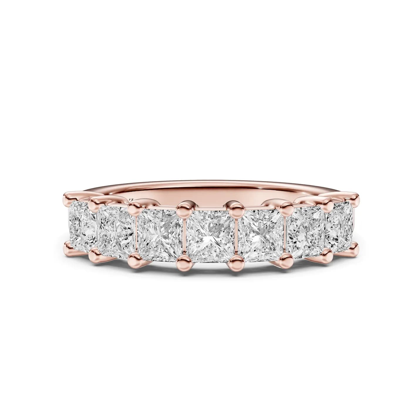 Princess Half Eternity Ring, Rose gold — DAZZ diamonds