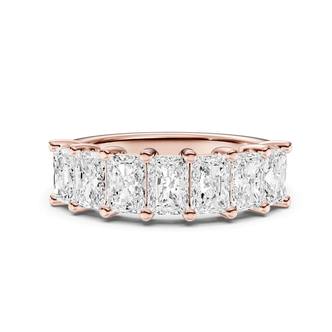 Radiant Half Eternity Ring, Rose gold — DAZZ diamonds