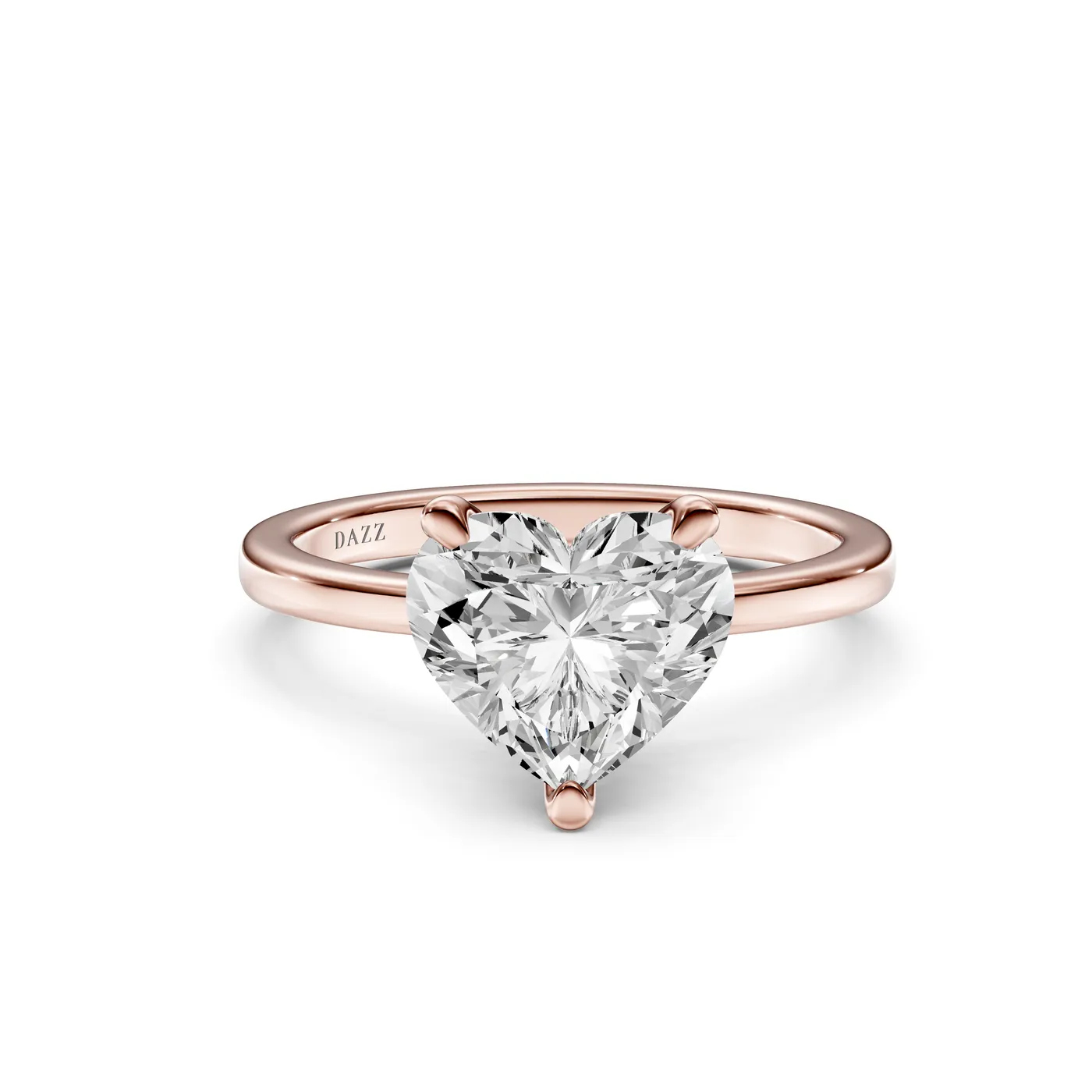 Heart Hidden Halo Ring, Heart cut, Rose gold — DAZZ diamonds