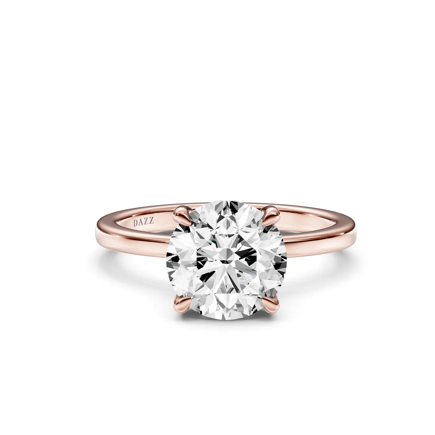 Round Hidden Halo Ring, Rose gold — DAZZ diamonds