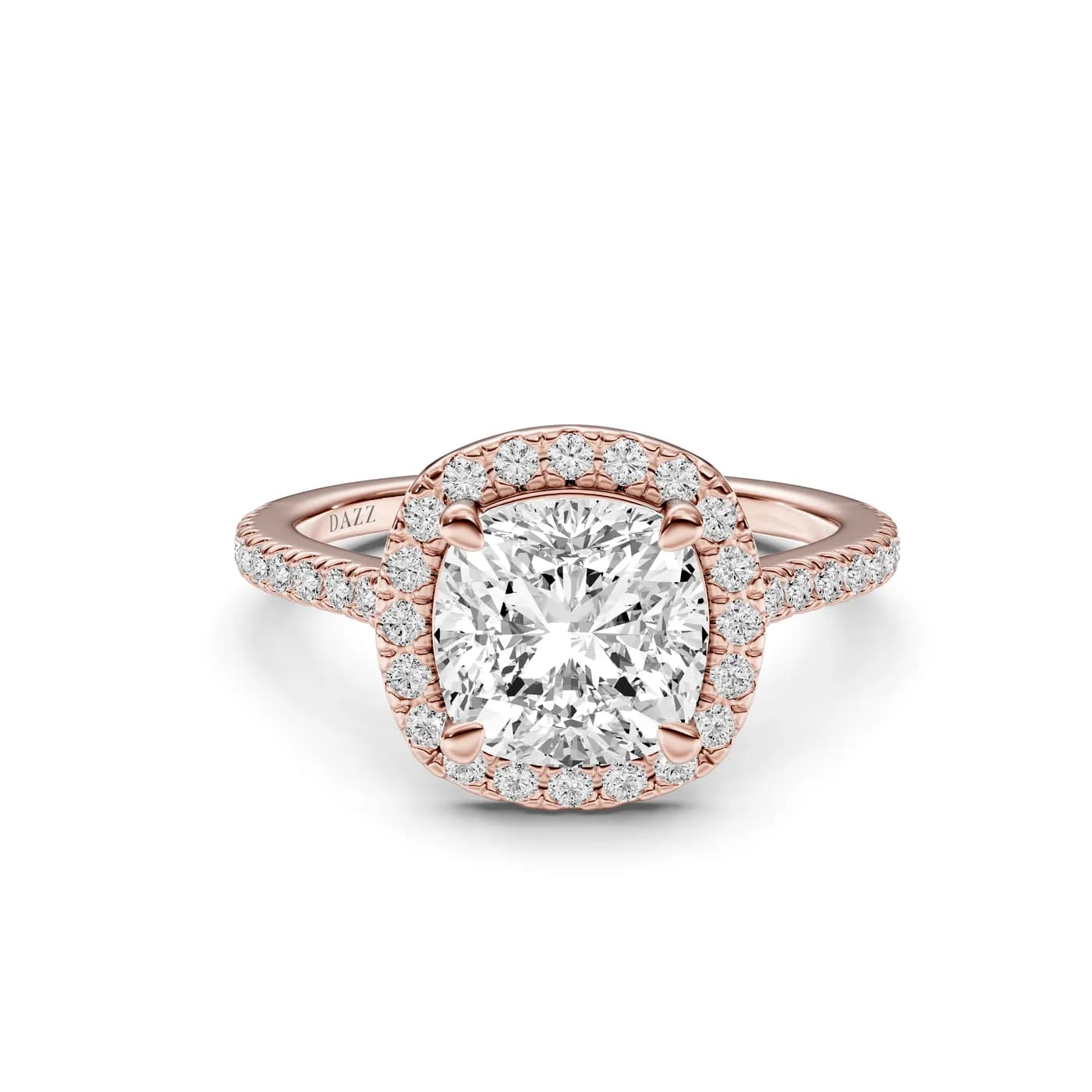 Cushion Halo Ring, Rose gold — DAZZ diamonds