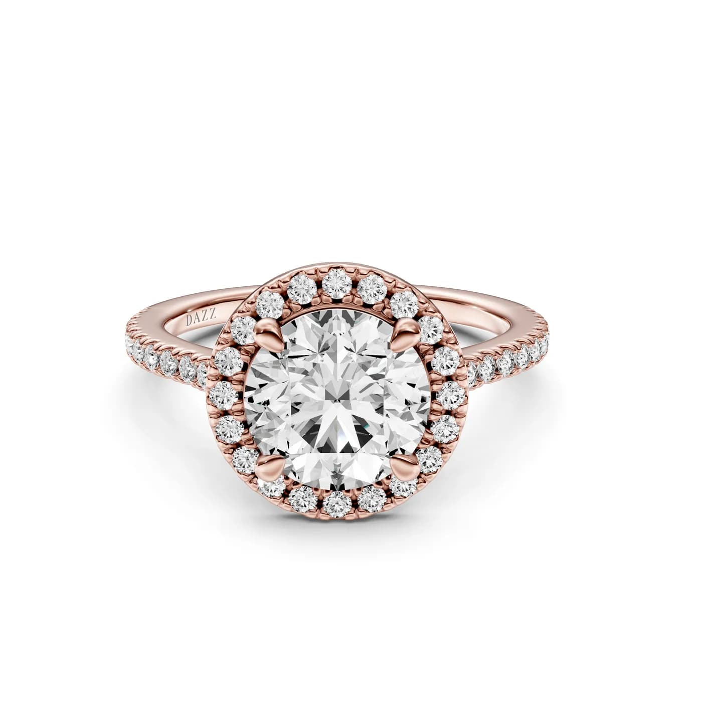 Round Halo Ring, Round cut, Rose gold — DAZZ diamonds