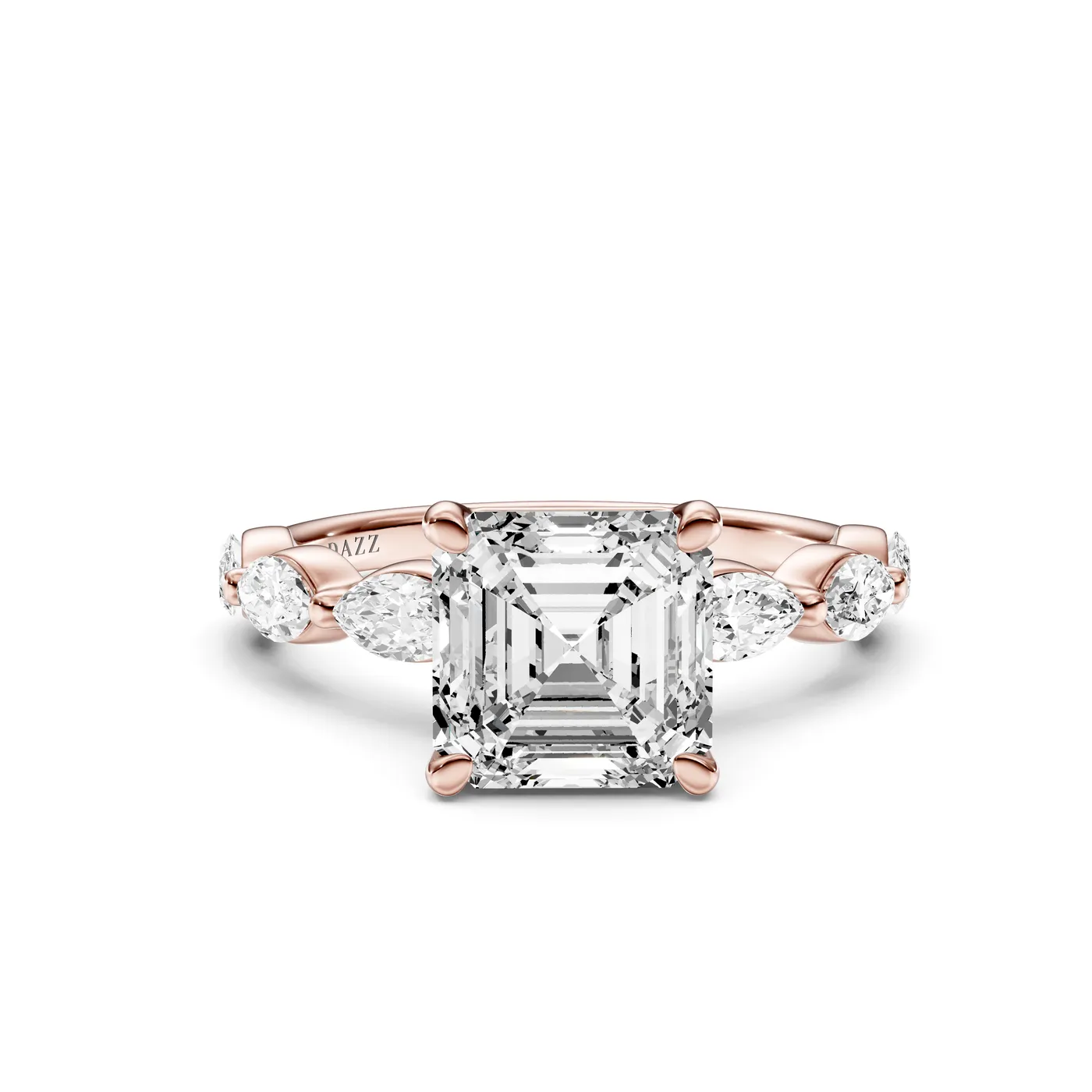 Marquise Side-Stone Ring — Asscher, Asscher cut, Rose gold — DAZZ diamonds