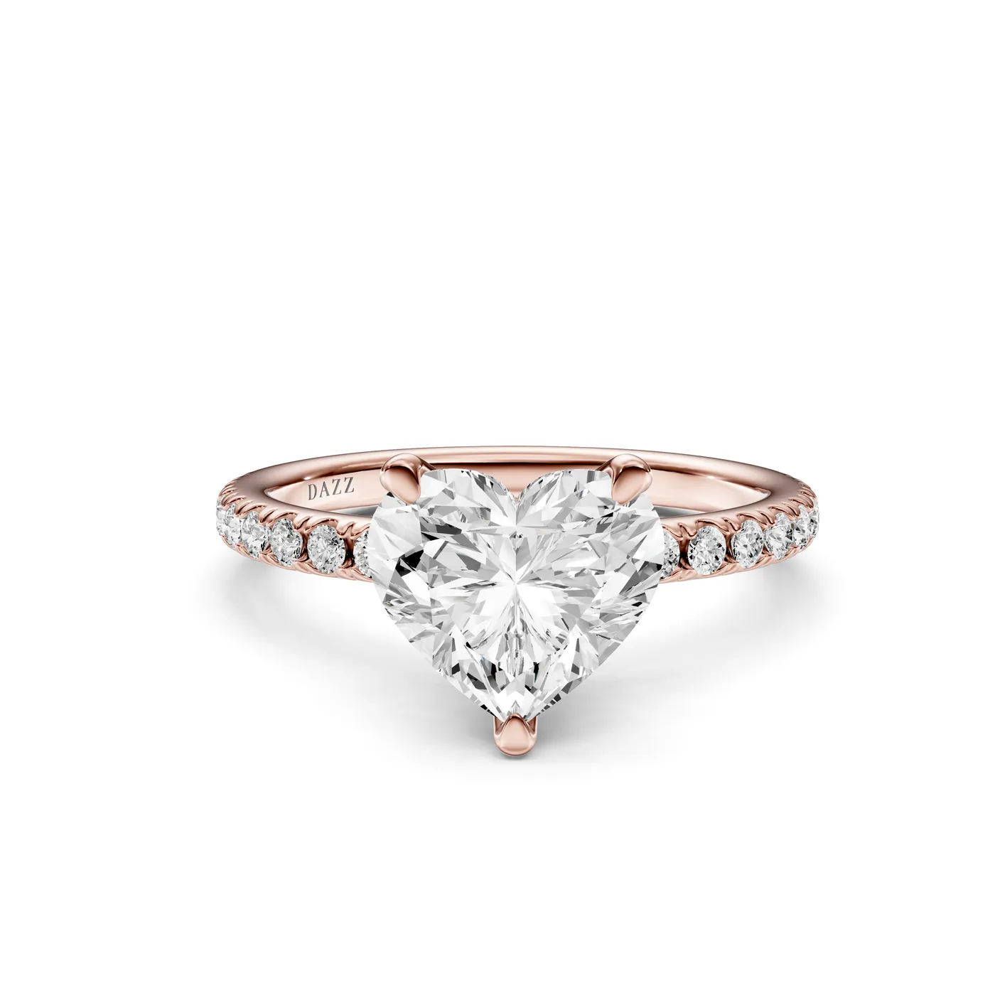 Heart Pavé Ring, Rose gold — DAZZ diamonds