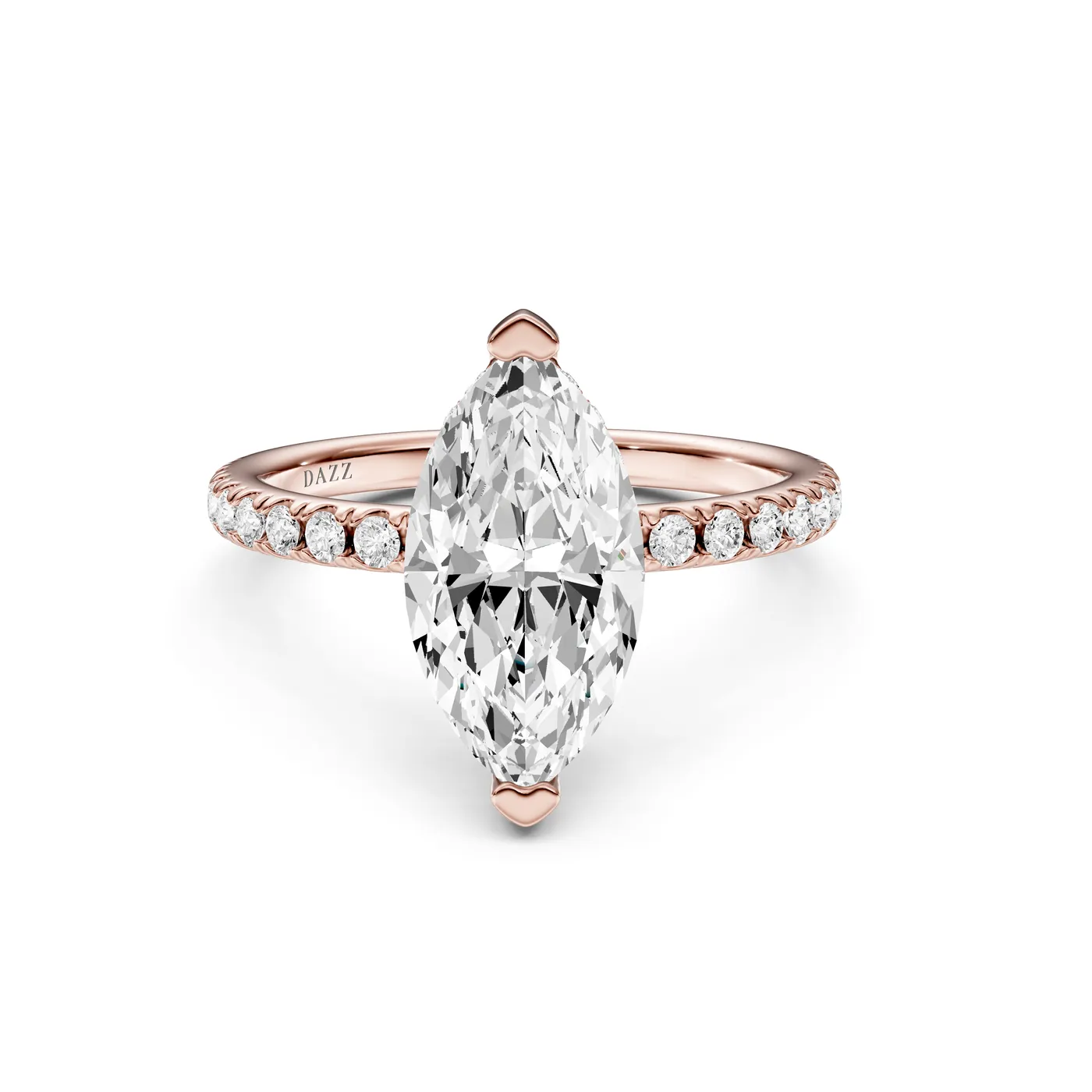 Marquise Pavé Ring, Marquise cut, Rose gold — DAZZ diamonds
