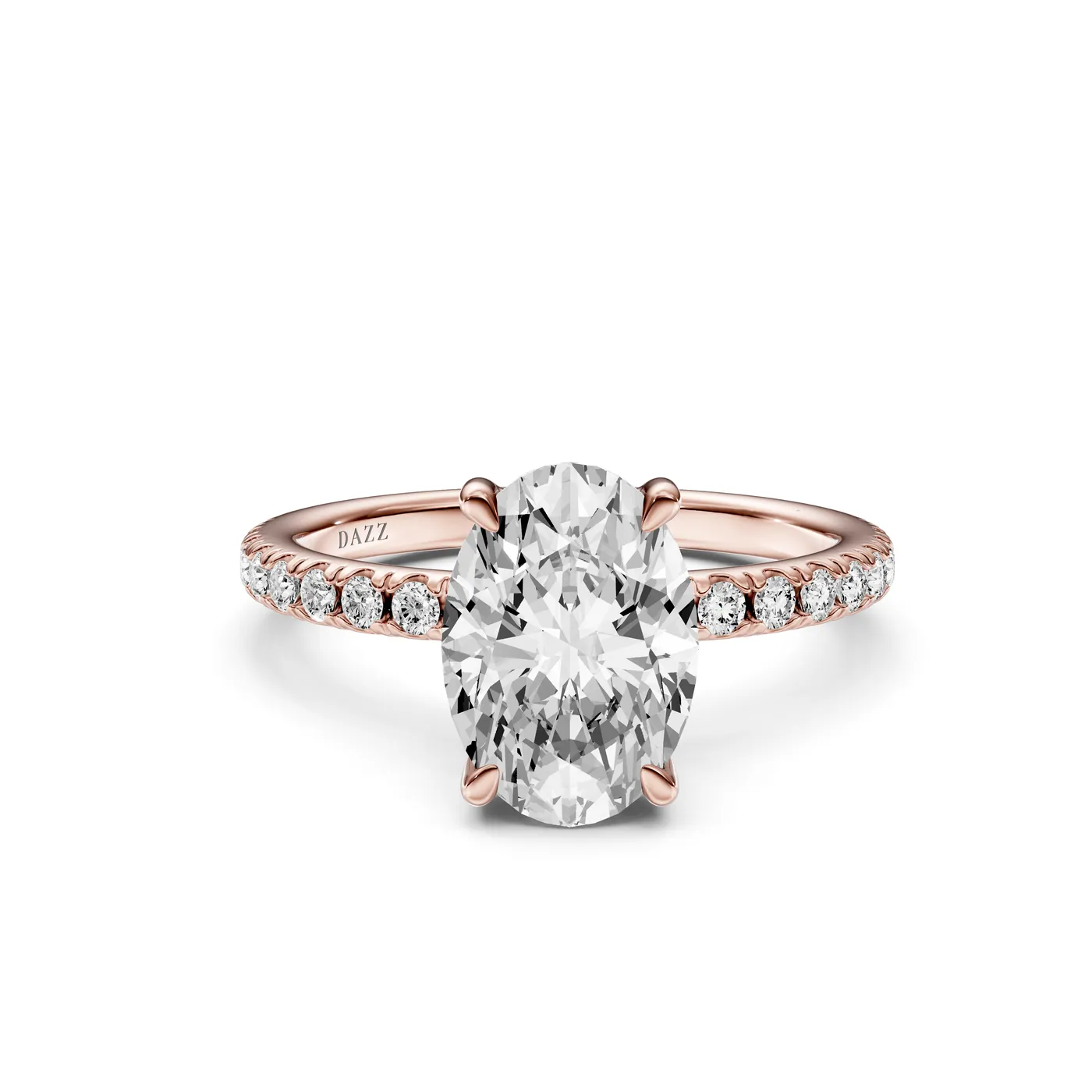 Oval Pavé Ring, Rose gold — DAZZ diamonds