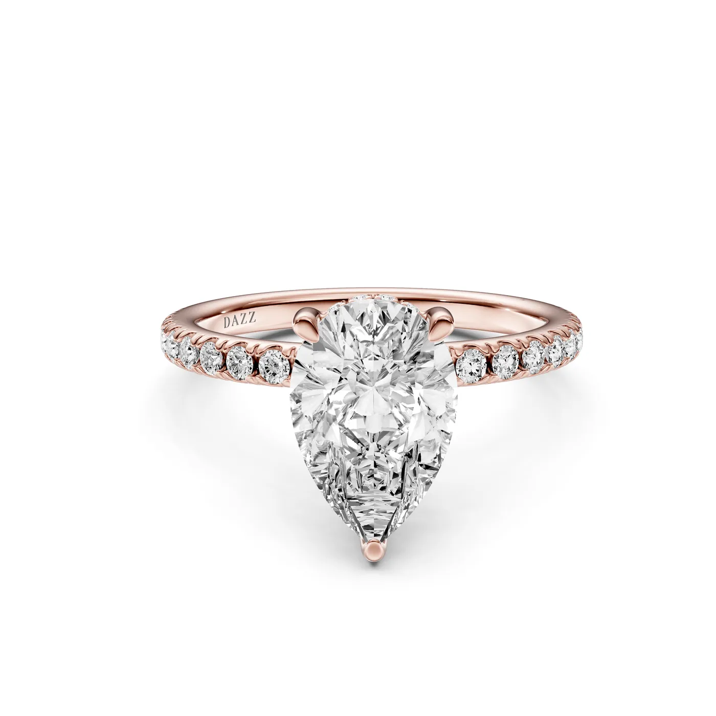 Pear Pavé Ring, Rose gold — DAZZ diamonds