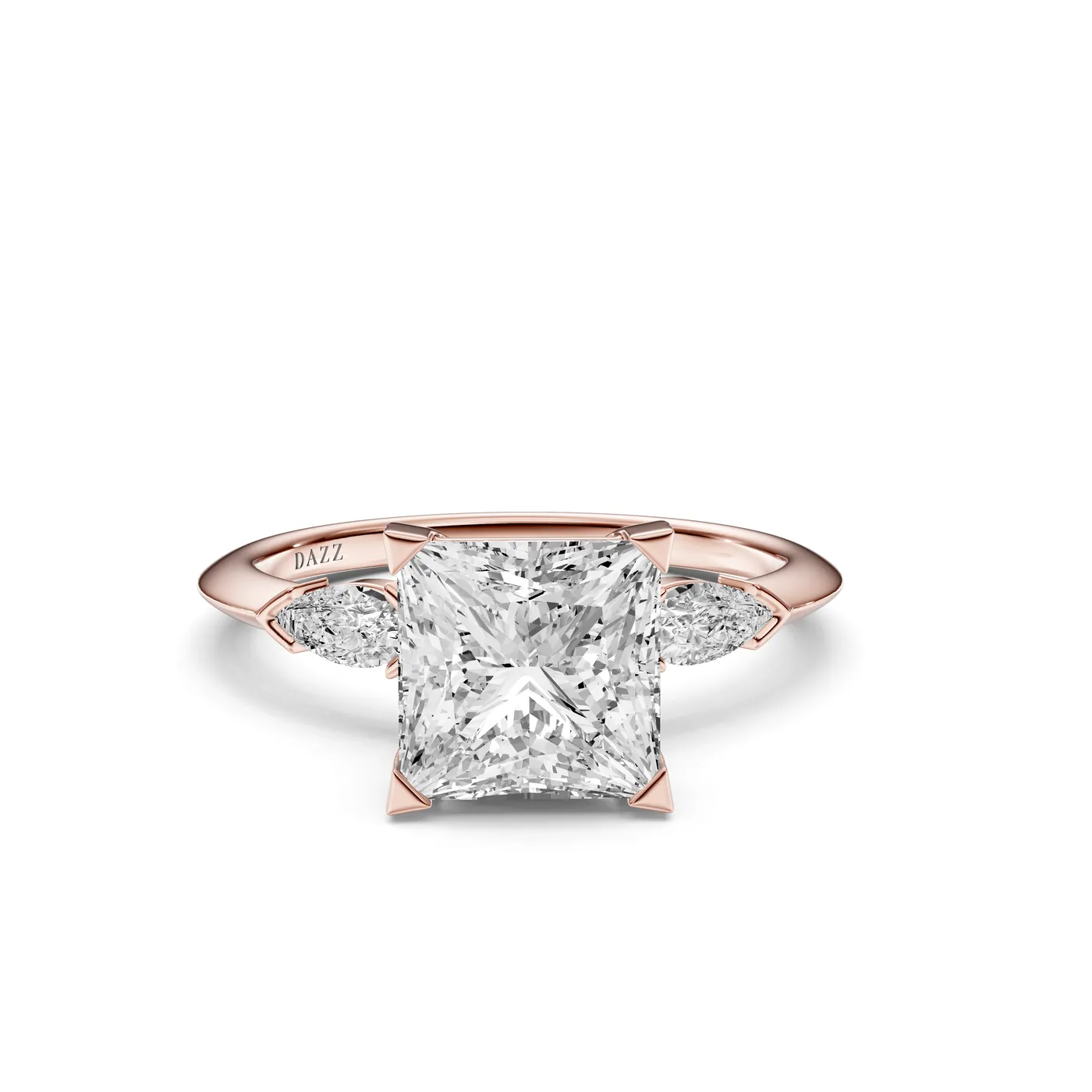 DAZZ Ring — Princess, Princess cut, Rose gold — DAZZ diamonds