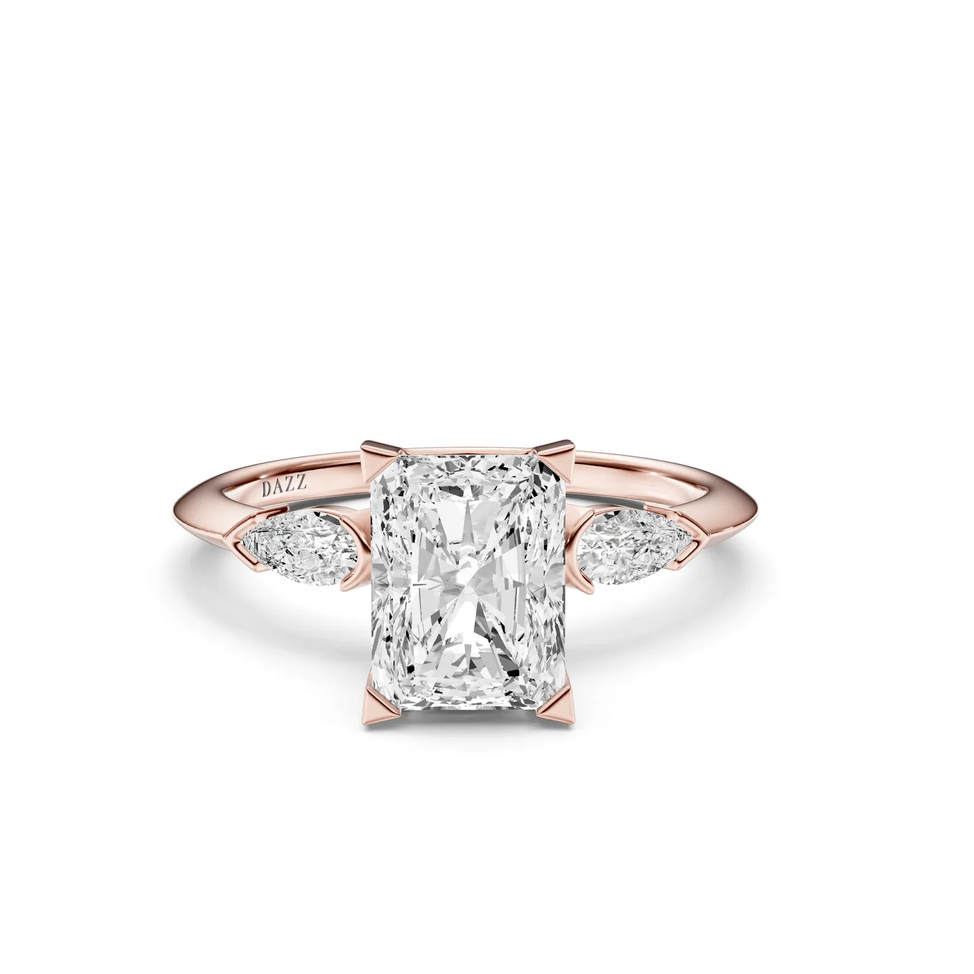 Radiant DAZZ Ring, Rose gold — DAZZ diamonds