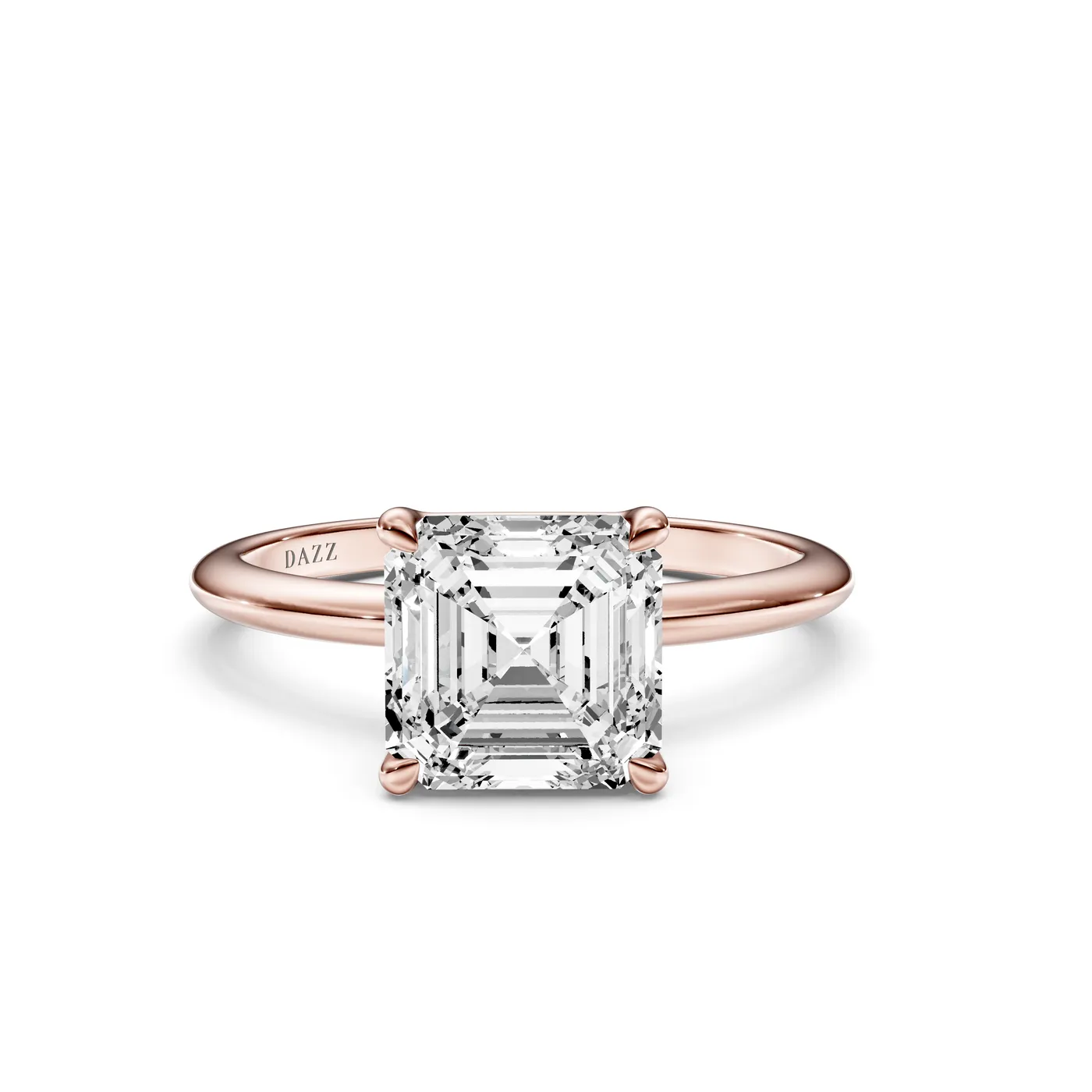 Asscher Solitaire Ring, Asscher cut, Rose gold — DAZZ diamonds