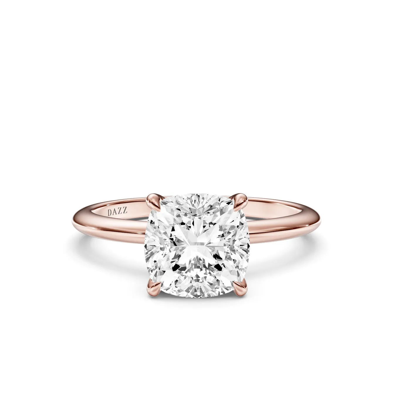 Cushion Solitaire Ring, Rose gold — DAZZ diamonds