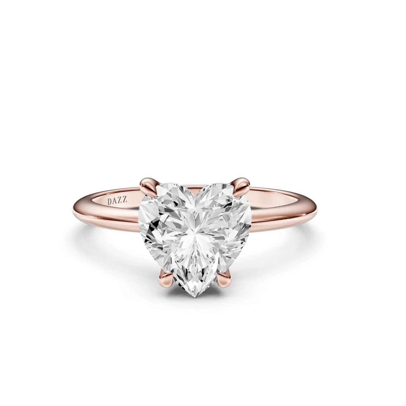 Heart Solitaire Ring, Rose gold — DAZZ diamonds