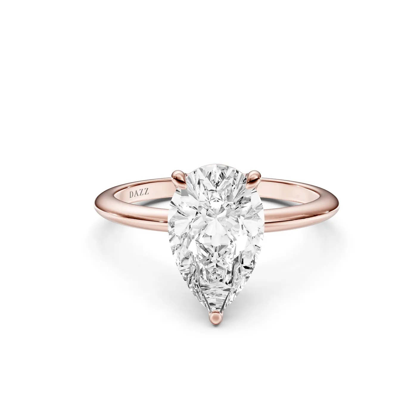 Pear Solitaire Ring, Pear cut, Rose gold — DAZZ diamonds