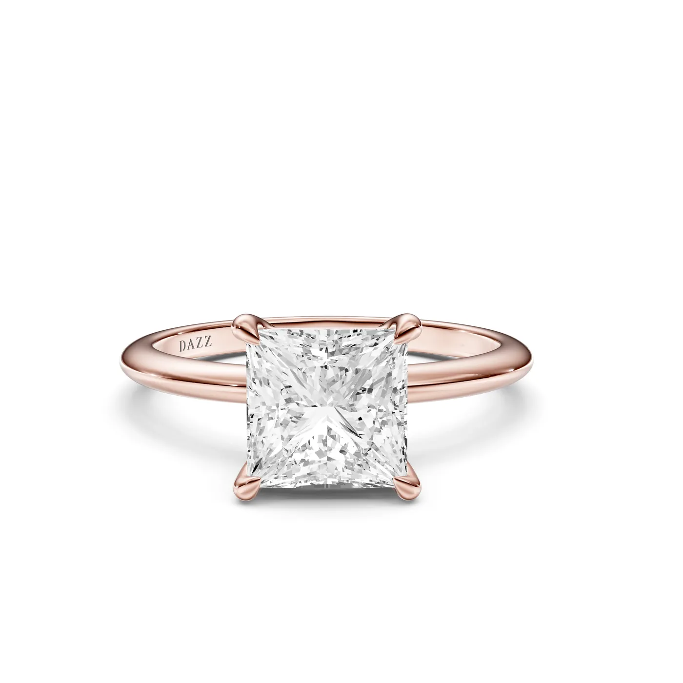 Princess Solitaire Ring, Princess cut, Rose gold — DAZZ diamonds