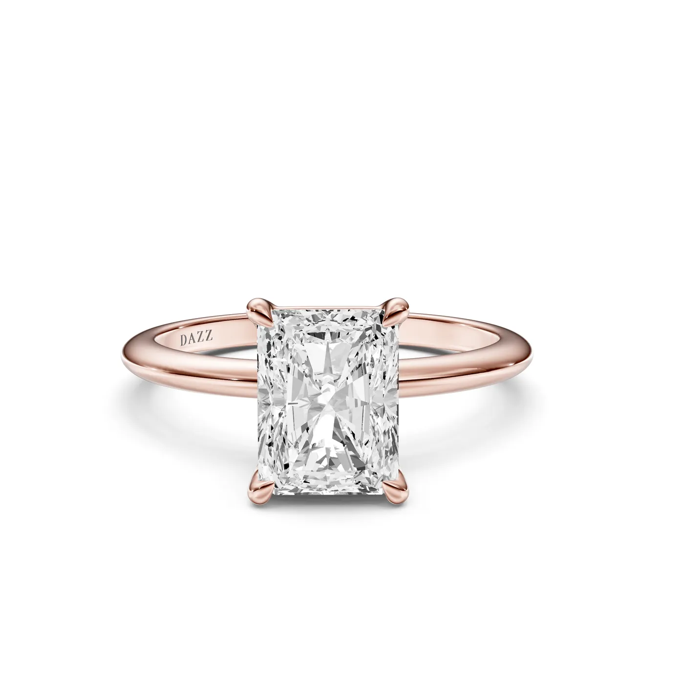 Radiant Solitaire Ring, Rose gold — DAZZ diamonds