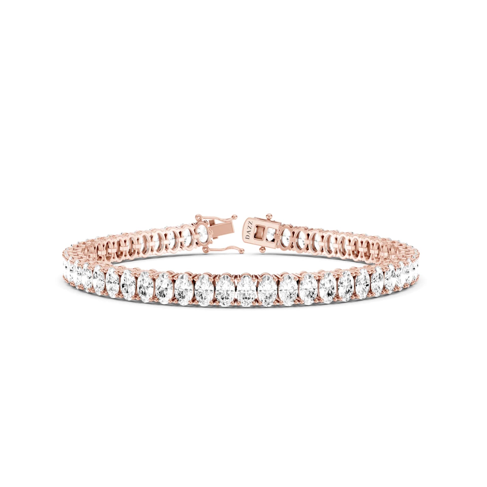 Oval Diamond Tennis Bracelet, Rose gold — DAZZ diamonds