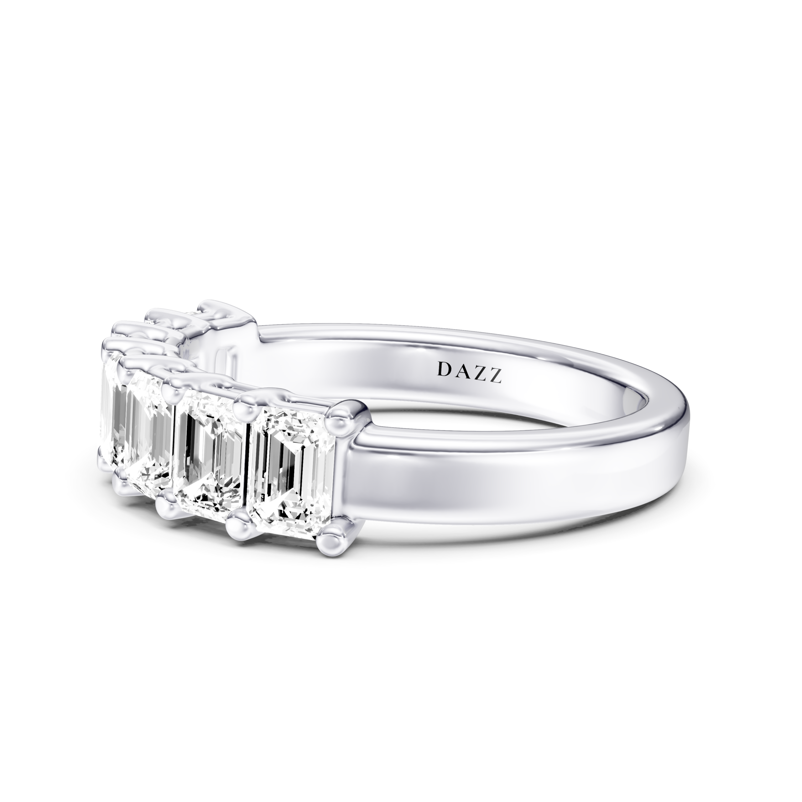 HALF ETERNITY RING - emerald