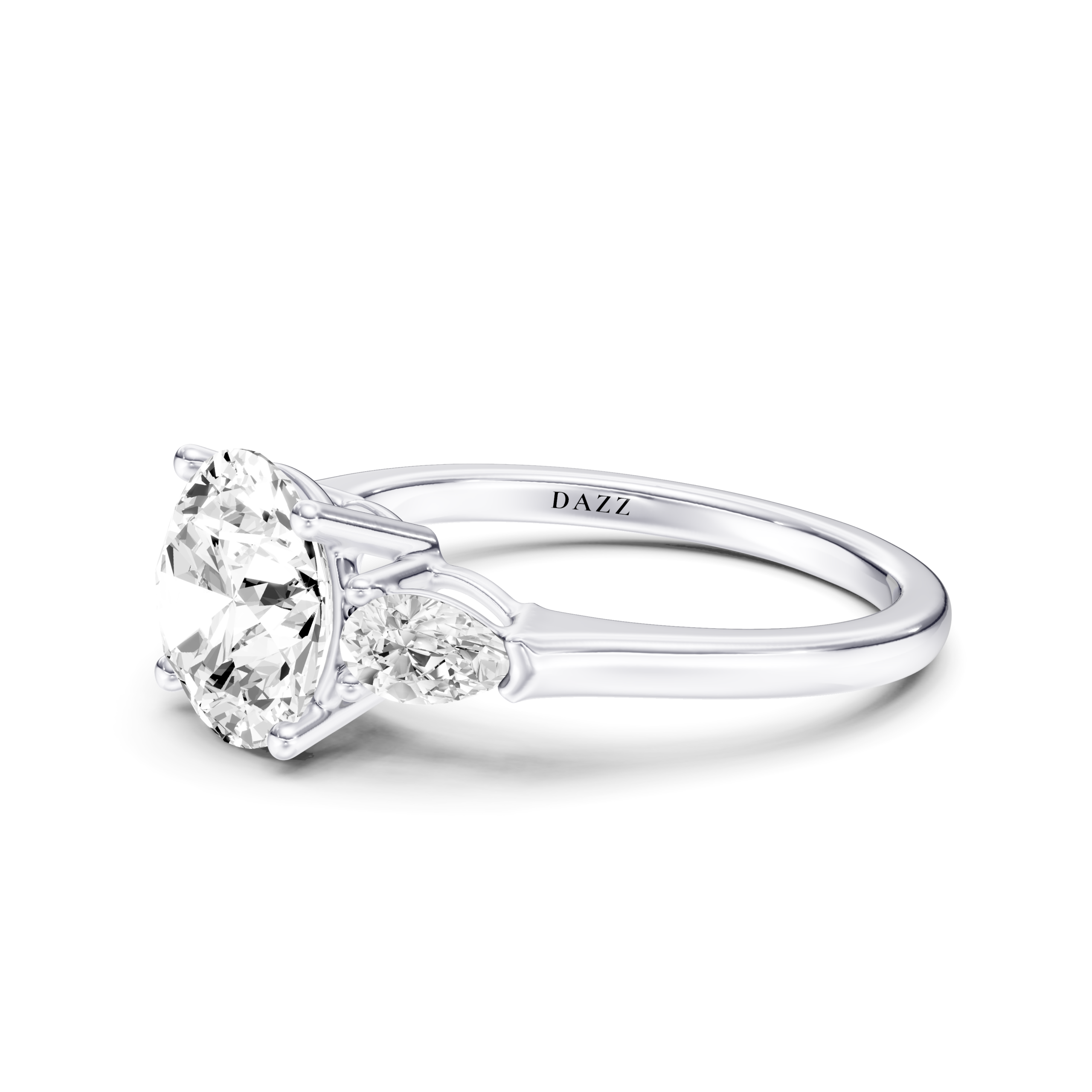 MARENE 3 STONE PEAR RING - round