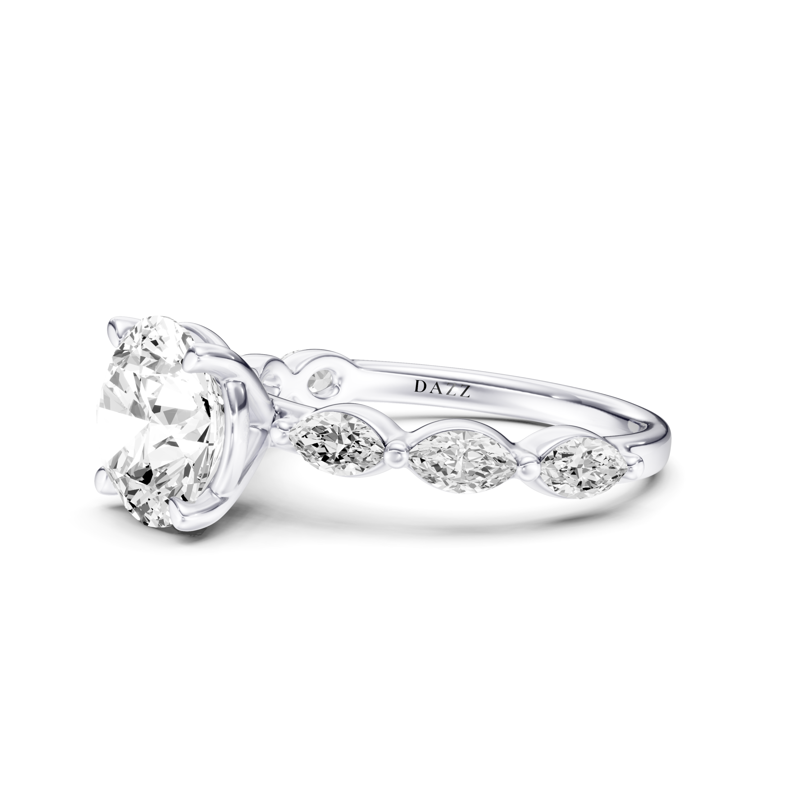 MIRELIA solitaire marquise - round