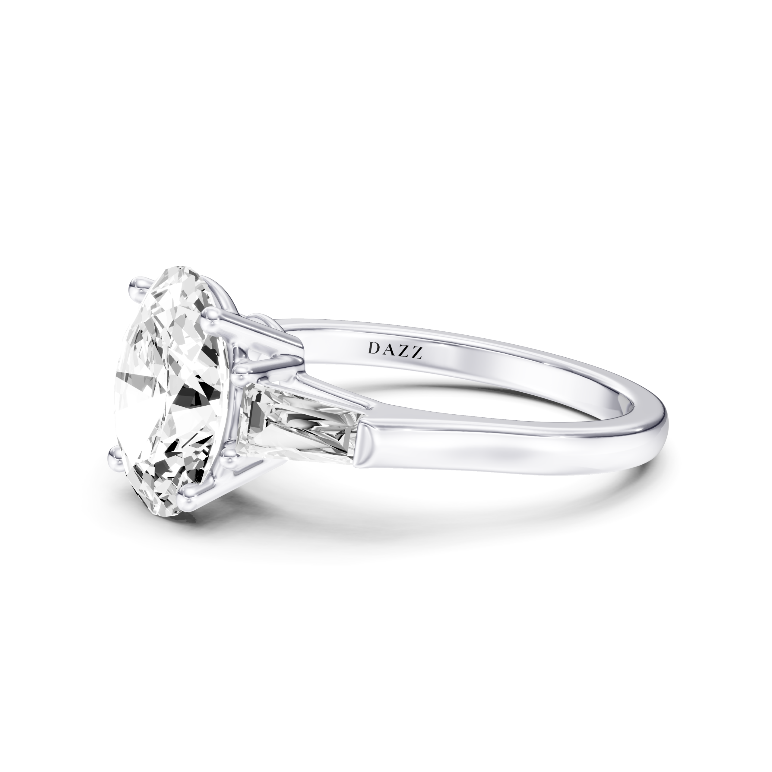 NAELIA 3 STONE TAPERED RING - oval