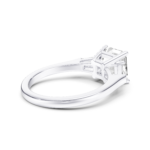 ODESSIA 3 STONE TAPERED RING - asscher