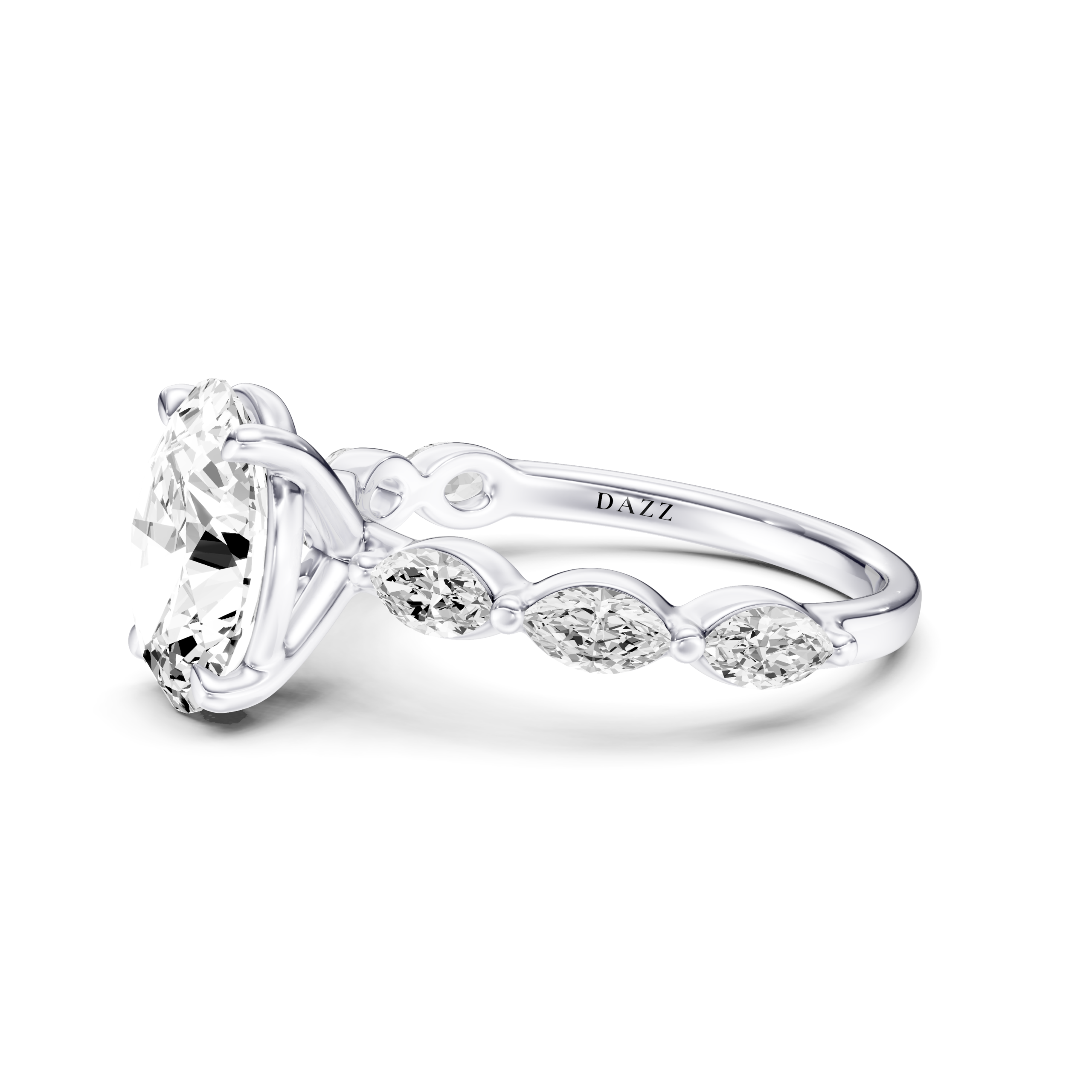 OLIVETTE solitaire marquise - oval