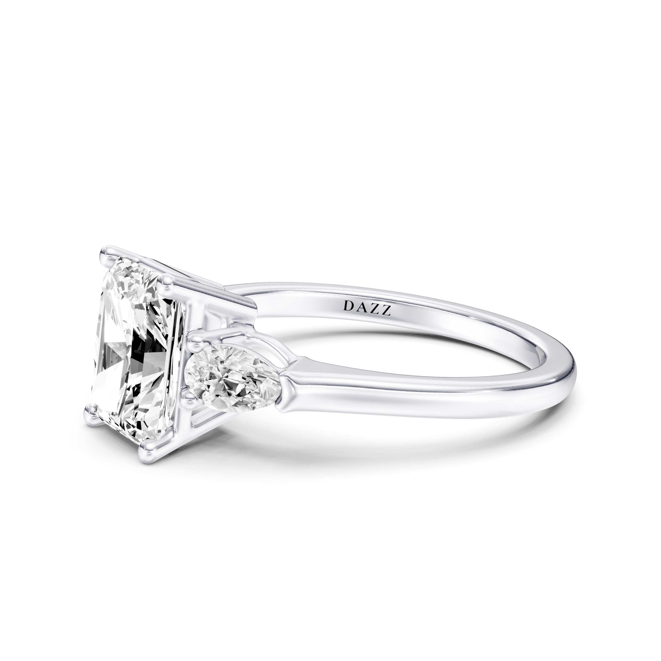 BRIVIA 3 STONE PEAR RING - radiant