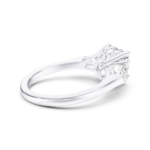 CORALIE 3 STONE TAPERED RING - cushion