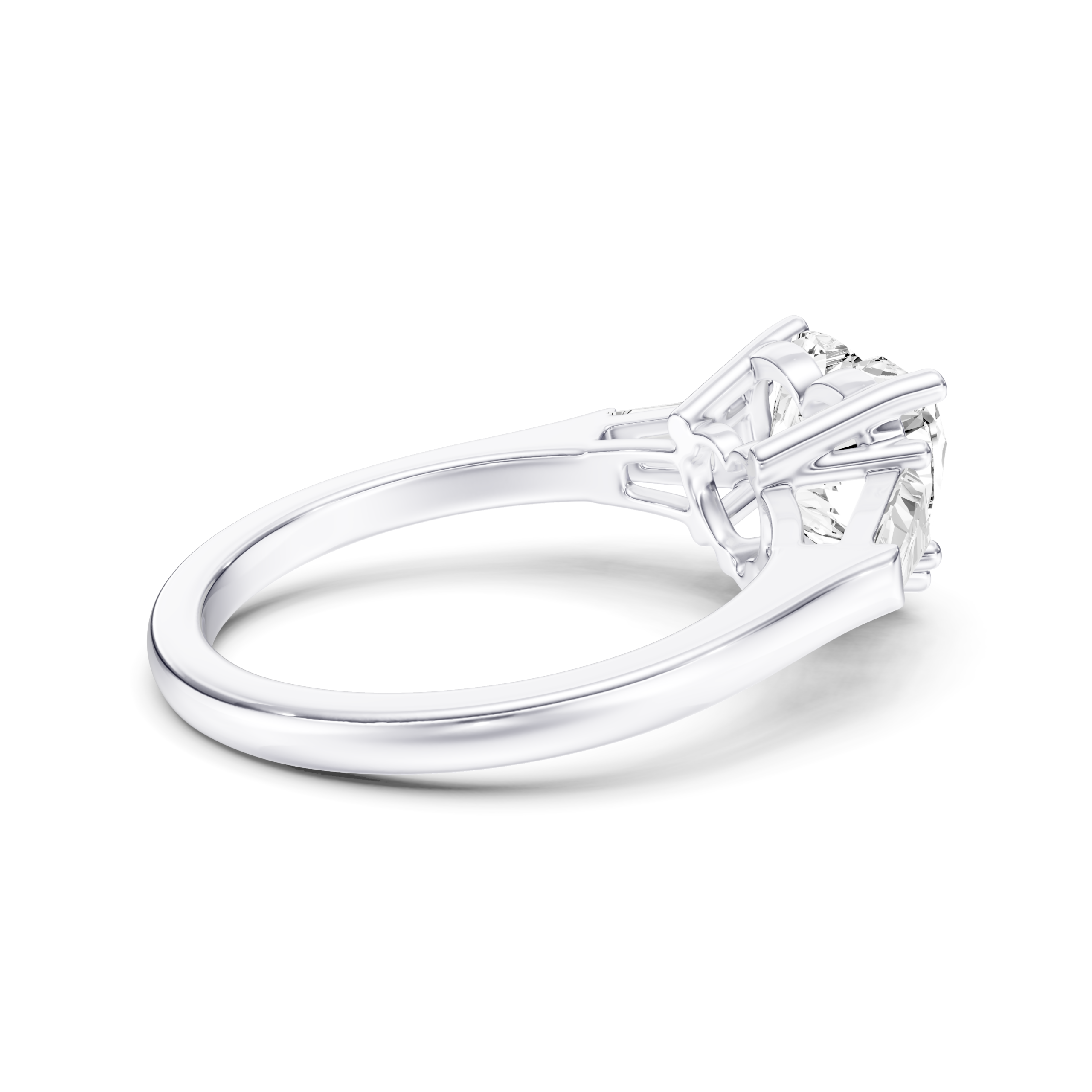 CORALIE 3 STONE TAPERED RING - cushion