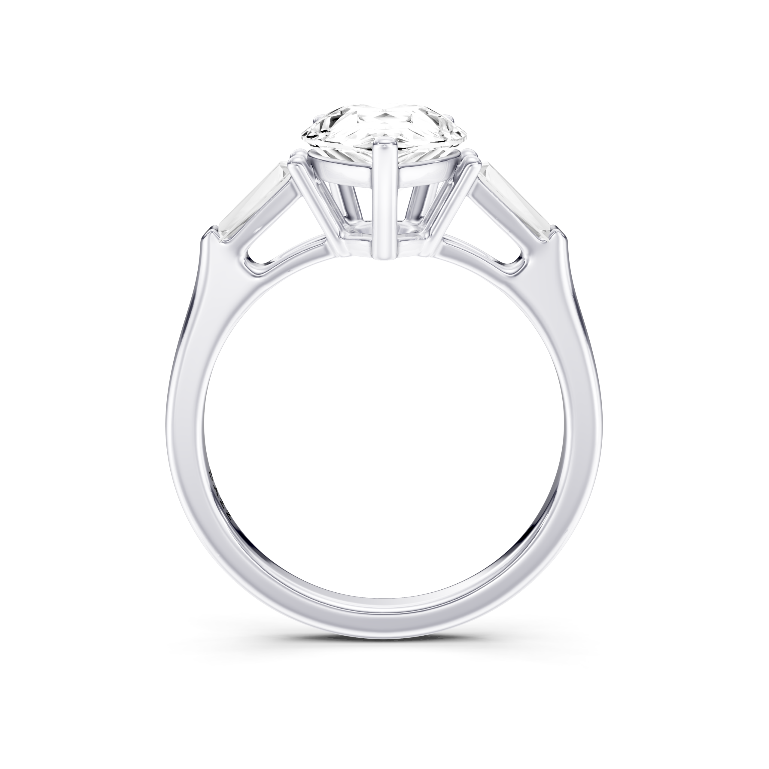 ISOLANIE 3 STONE TAPERED RING - pear