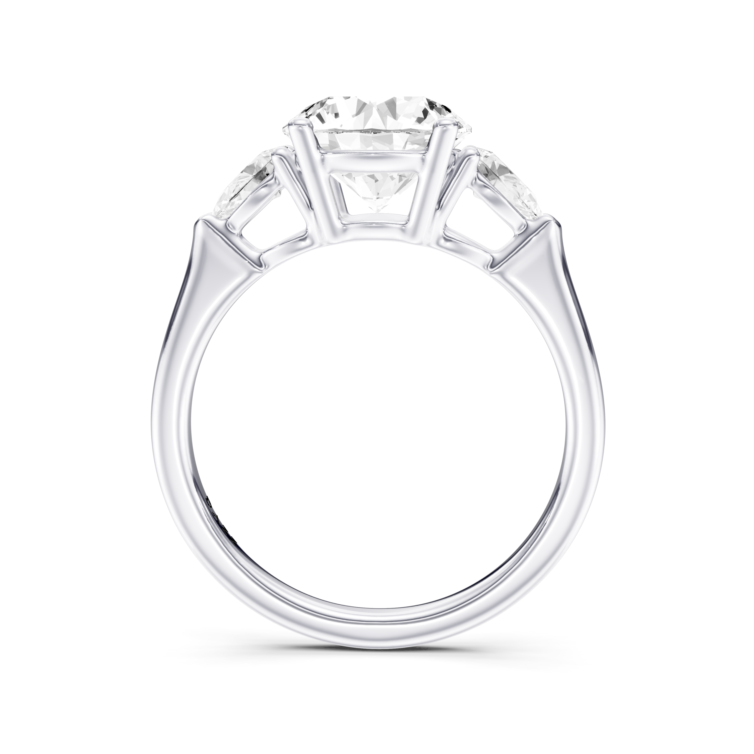 MARENE 3 STONE PEAR RING - round