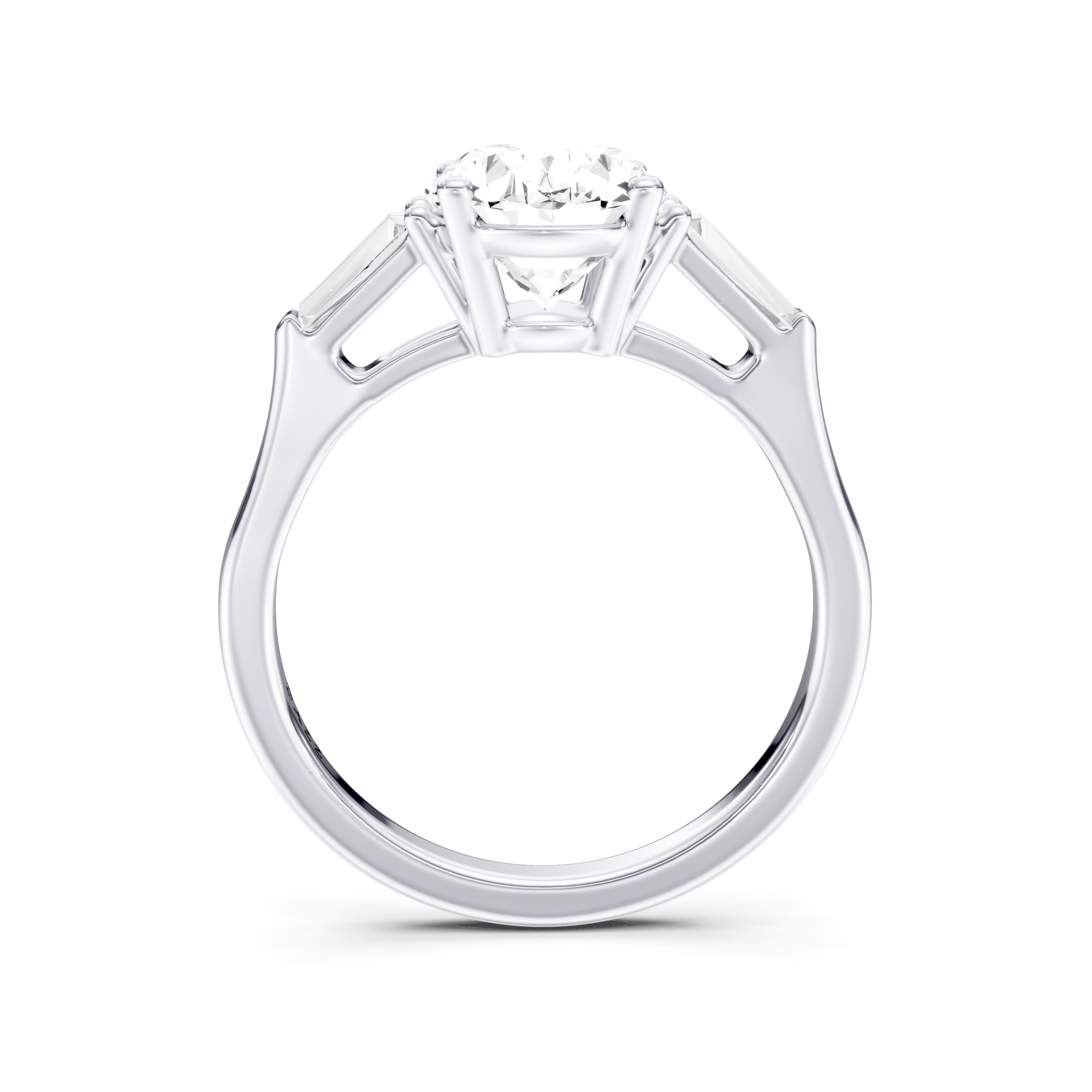 NAELIA 3 STONE TAPERED RING - oval
