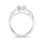 ODESSIA 3 STONE TAPERED RING - asscher