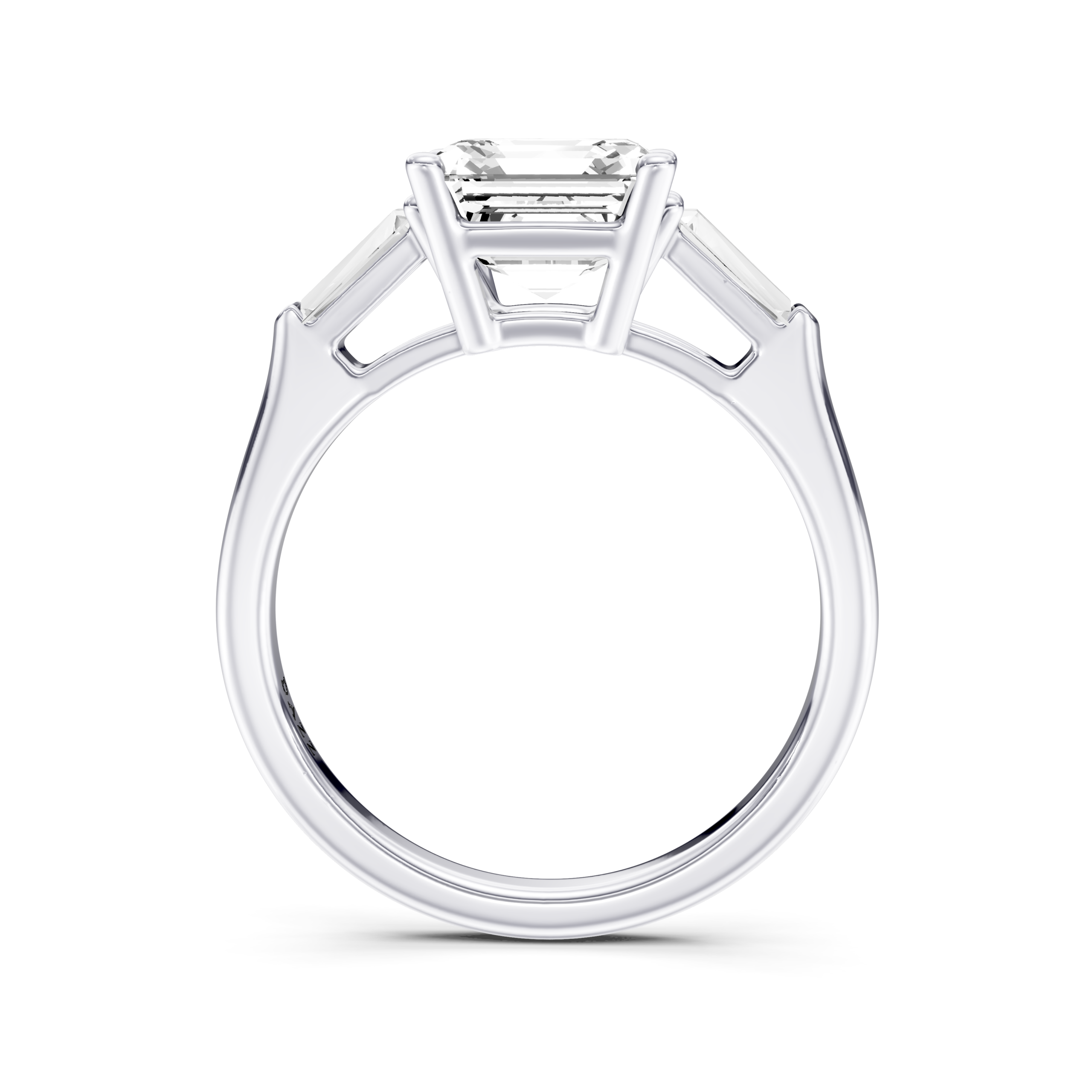 ODESSIA 3 STONE TAPERED RING - asscher