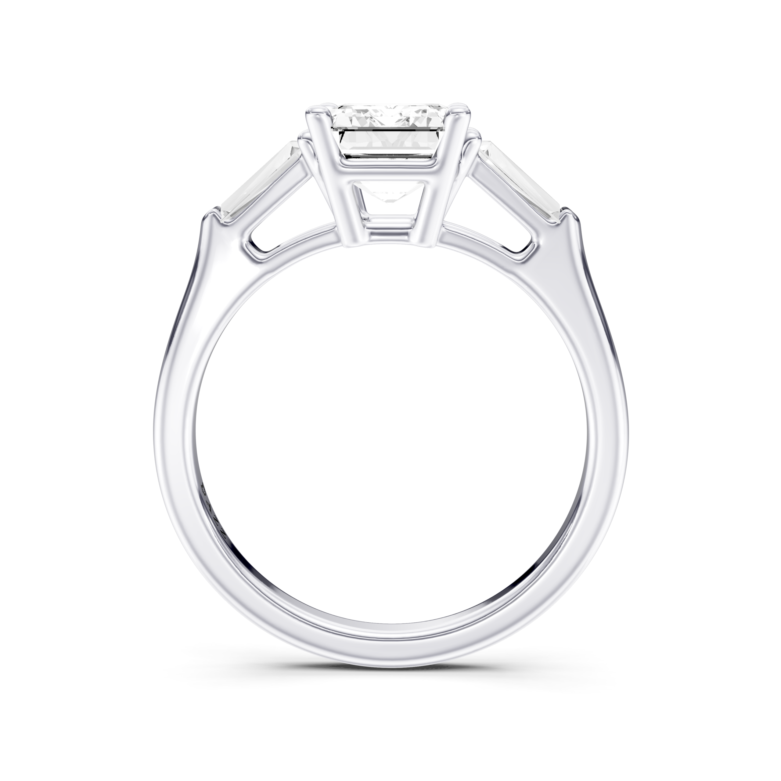 SELVARA 3 STONE TAPERED RING - emerald