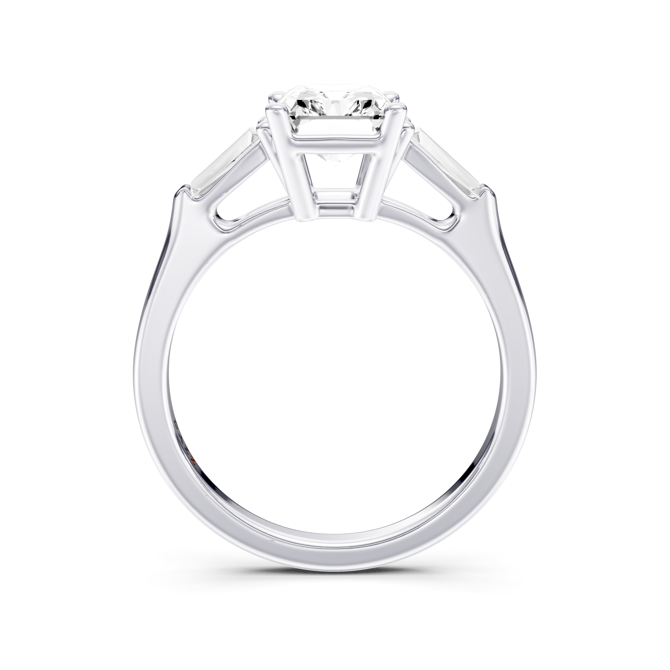 BRIAVEL 3 STONE TAPERED RING - radiant