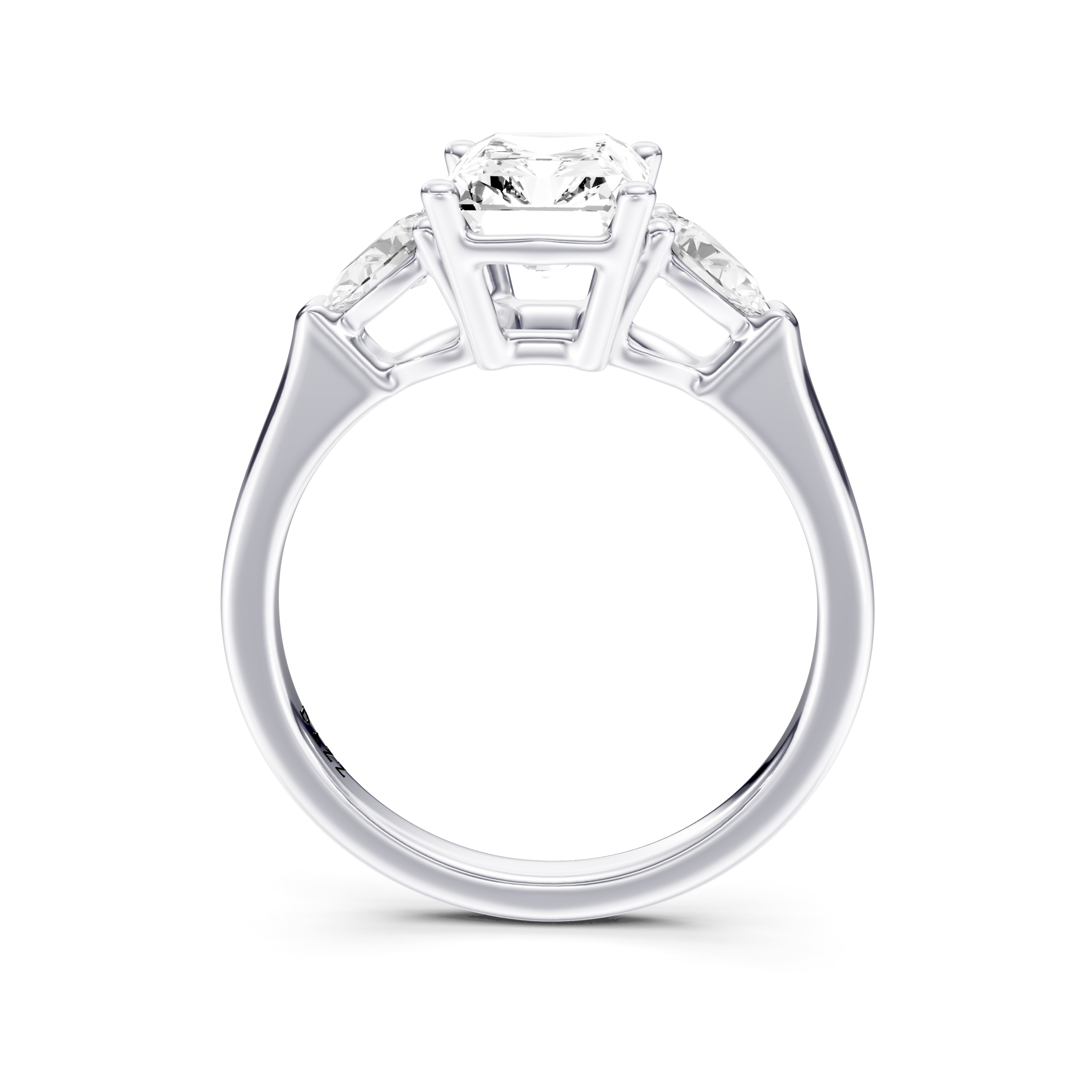 BRIVIA 3 STONE PEAR RING - radiant