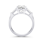 CADELIA 3 STONE TAPERED RING - cushion
