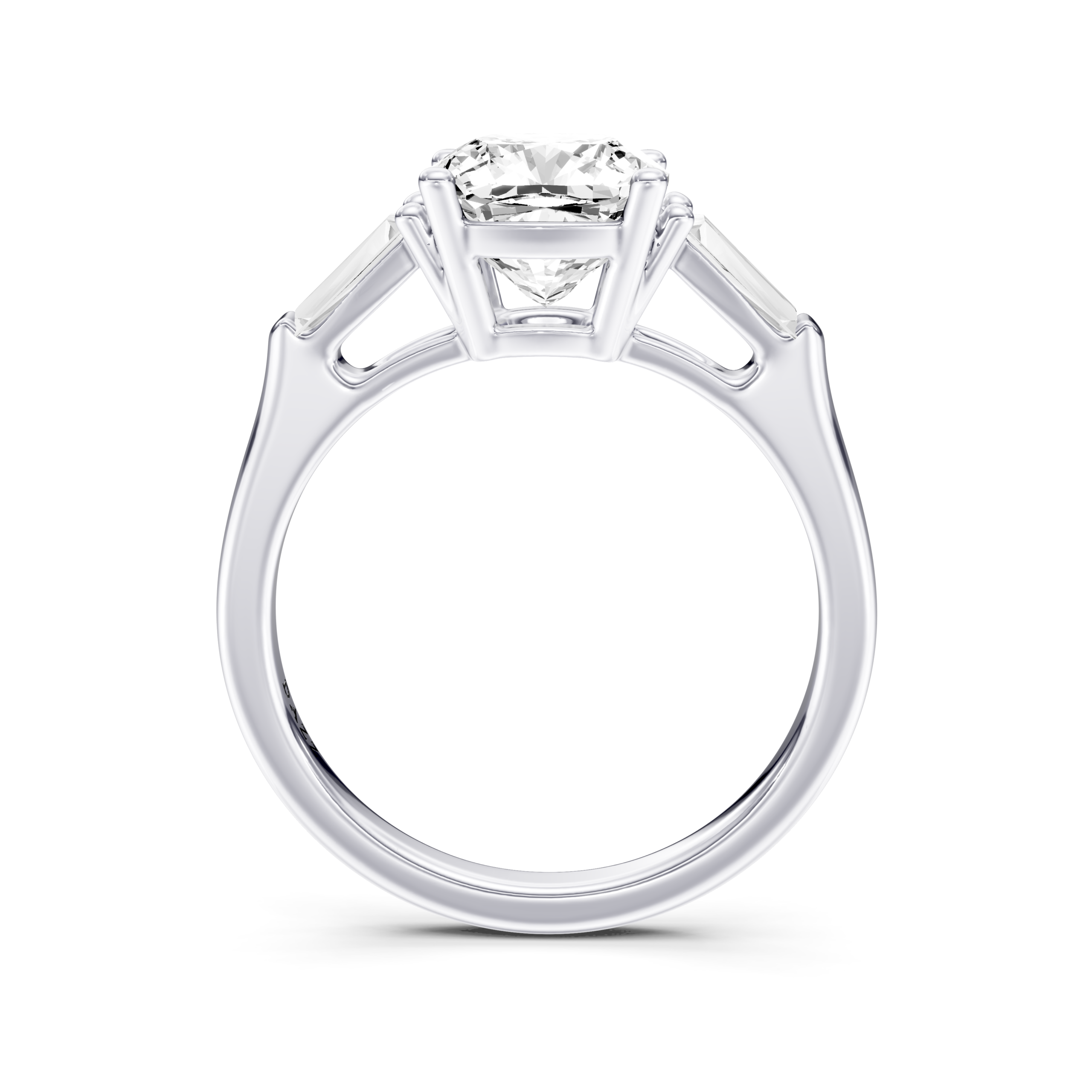 CADELIA 3 STONE TAPERED RING - cushion