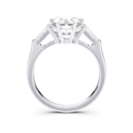 CORALIE 3 STONE TAPERED RING - cushion